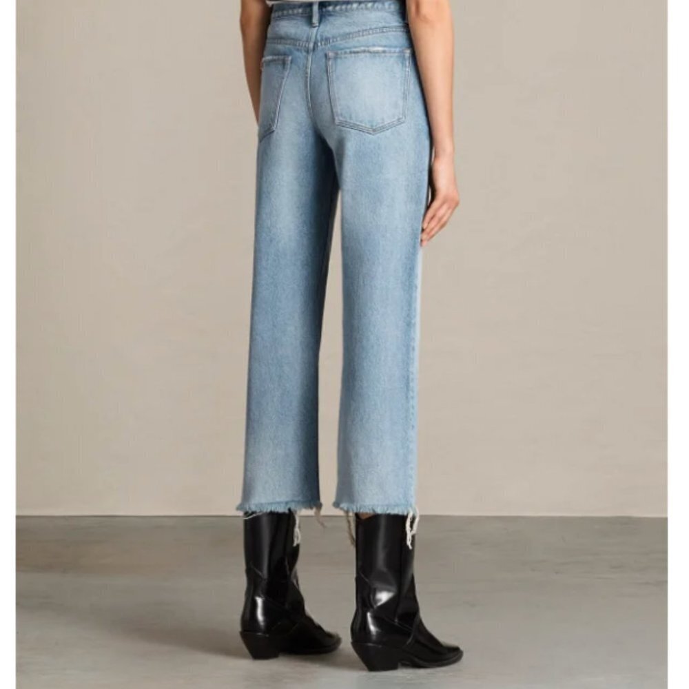 ALL SAINTS Mazzy Straight Crop Jeans Size 24 - Picture 2 of 5